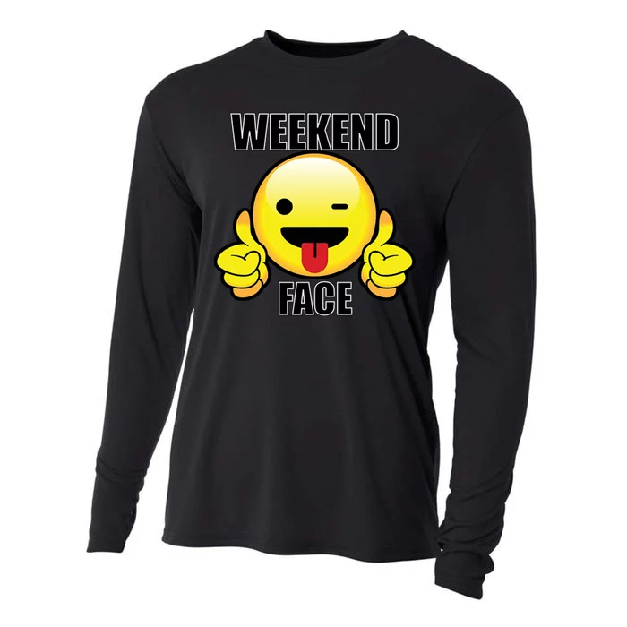 Weekend Face Emoji Cooling Performance Long Sleeve Crew