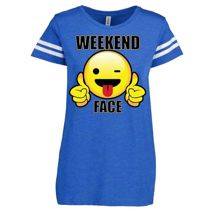 Weekend Face Emoji Enza Ladies Jersey Football T-Shirt