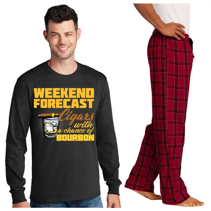 Weekend Forcast Cigars and Bourbon Long Sleeve Pajama Set