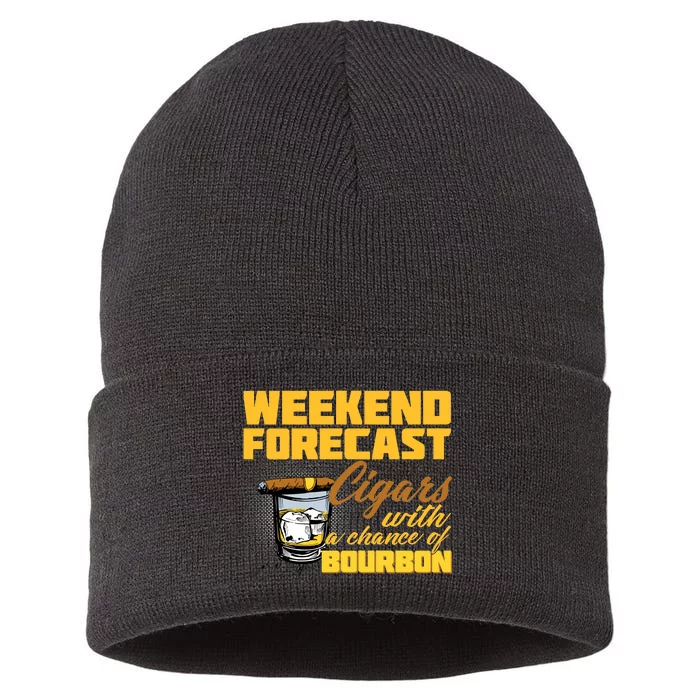 Weekend Forcast Cigars and Bourbon Sustainable Knit Beanie