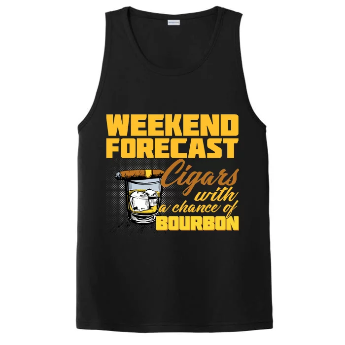 Weekend Forcast Cigars and Bourbon Performance Tank