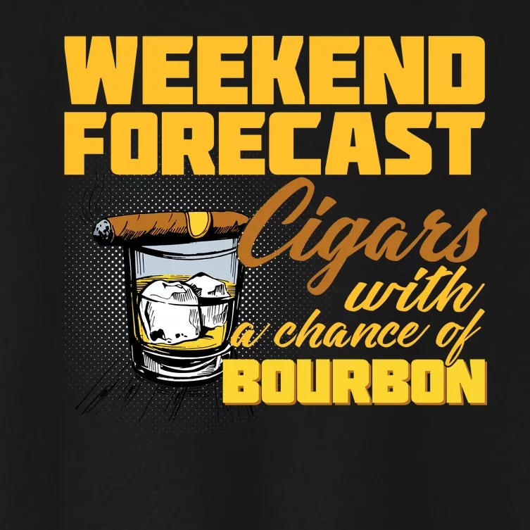 Weekend Forcast Cigars and Bourbon Women's Crop Top Tee