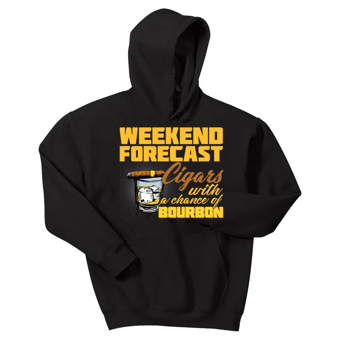 Weekend Forcast Cigars and Bourbon Kids Hoodie