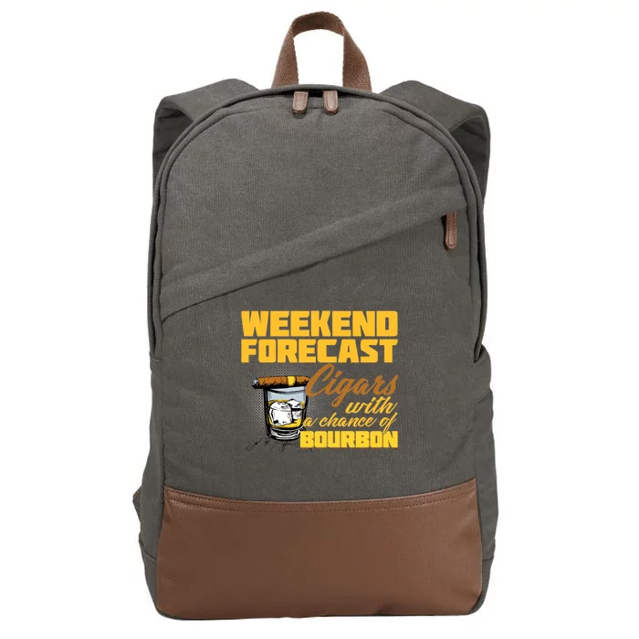 Weekend Forcast Cigars and Bourbon Cotton Canvas Backpack