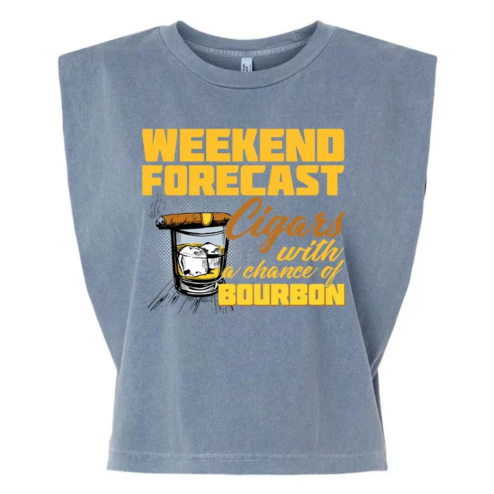 Weekend Forcast Cigars and Bourbon Garment-Dyed Women's Muscle Tee