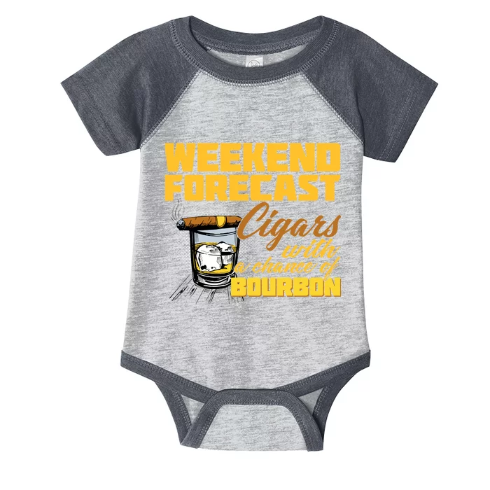 Weekend Forcast Cigars and Bourbon Infant Baby Jersey Bodysuit