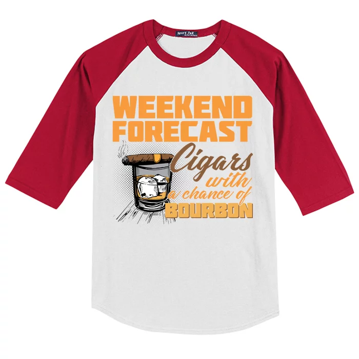 Weekend Forcast Cigars and Bourbon Kids Colorblock Raglan Jersey