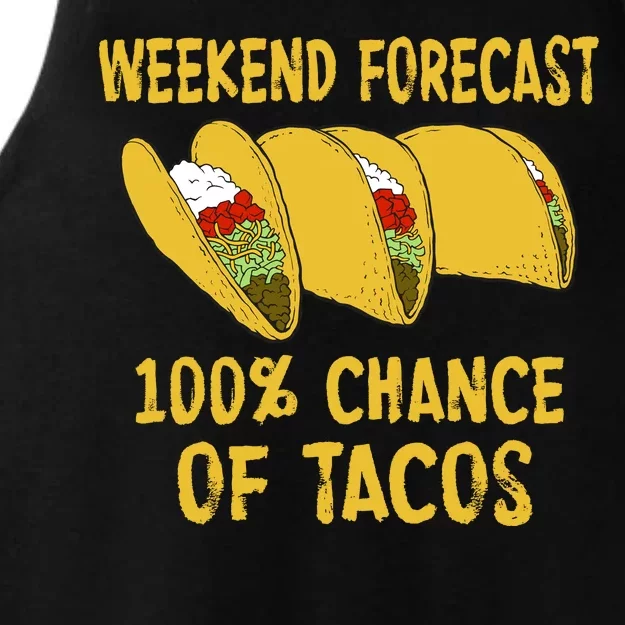 Weekend Forecast 100 Percent Chance Of Tacos Ladies Tri-Blend Wicking Tank