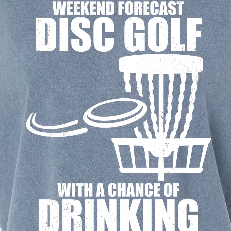 Weekend Forecast Disc Golf Chance Of Drinking Garment-Dyed Women's Muscle Tee