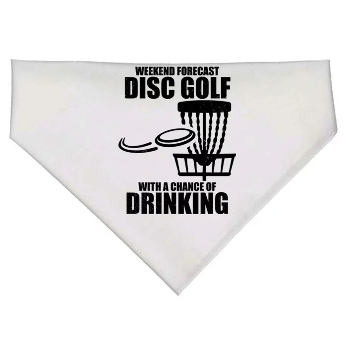 Weekend Forecast Disc Golf Chance Of Drinking USA-Made Doggie Bandana