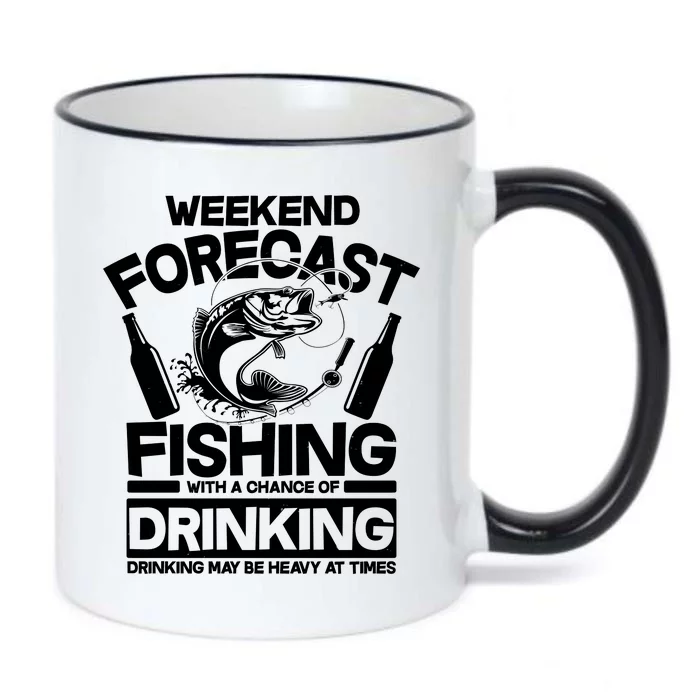 Weekend Forecast Fishing And Drinking Black Color Changing Mug