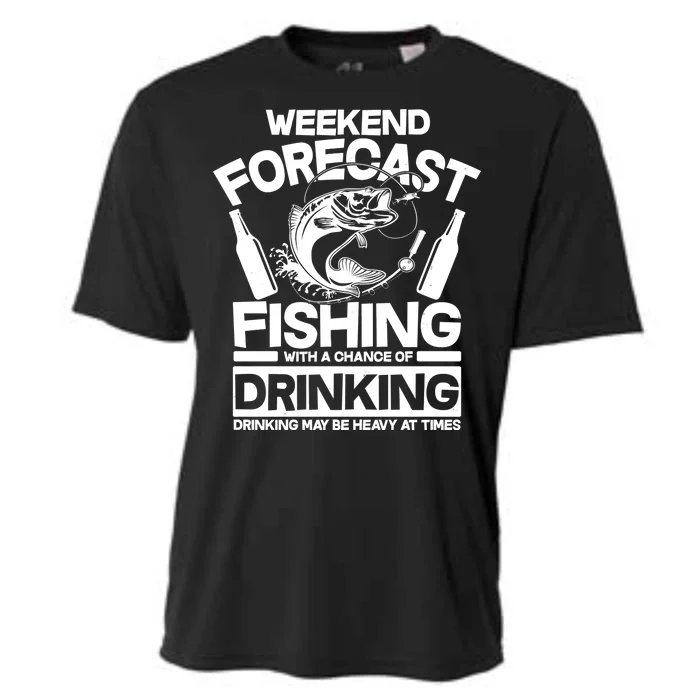 Weekend Forecast Fishing And Drinking Cooling Performance Crew T-Shirt