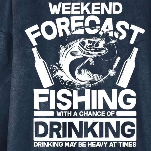 Weekend Forecast Fishing And Drinking Hooded Wearable Blanket