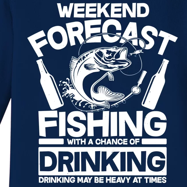 Weekend Forecast Fishing And Drinking Baby Long Sleeve Bodysuit