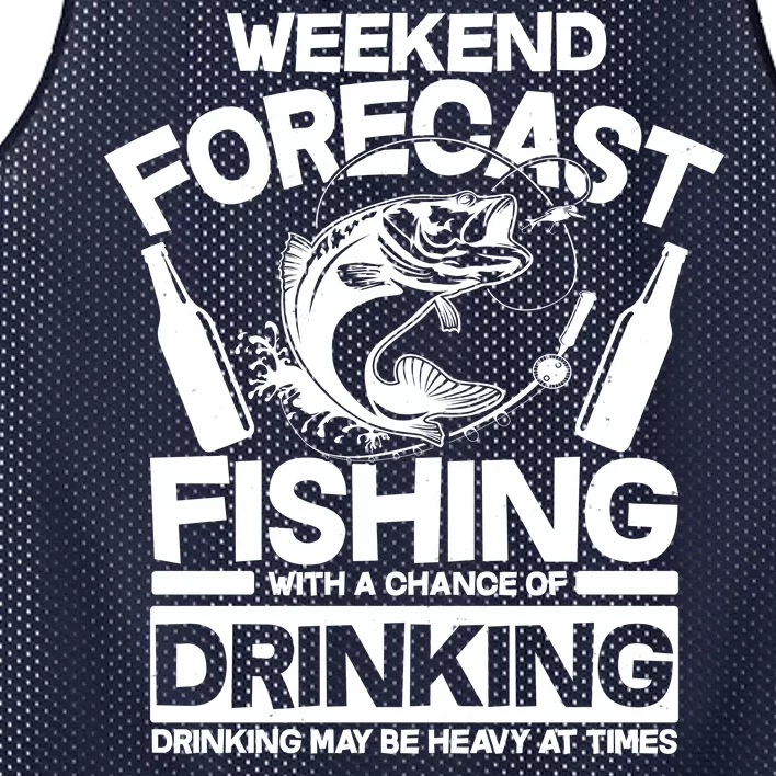 Weekend Forecast Fishing And Drinking Mesh Reversible Basketball Jersey Tank