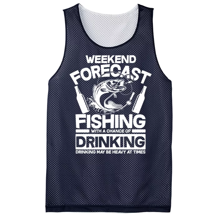 Weekend Forecast Fishing And Drinking Mesh Reversible Basketball Jersey Tank