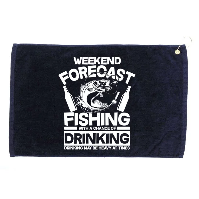 Weekend Forecast Fishing And Drinking Grommeted Golf Towel