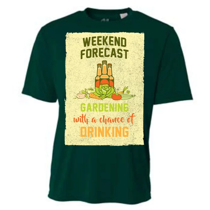 Weekend Forecast Gardening With A Chance Of Drinking Cooling Performance Crew T-Shirt