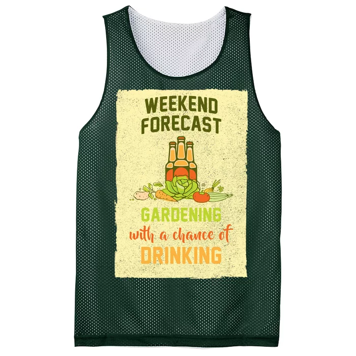 Weekend Forecast Gardening With A Chance Of Drinking Mesh Reversible Basketball Jersey Tank