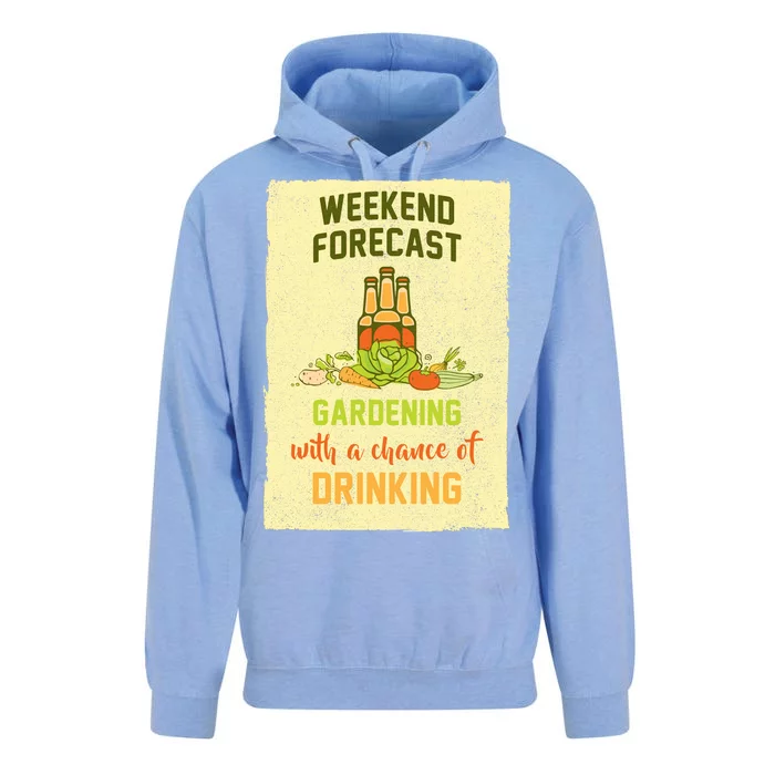 Weekend Forecast Gardening With A Chance Of Drinking Unisex Surf Hoodie