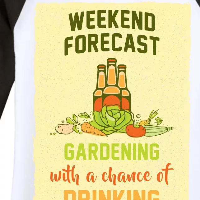 Weekend Forecast Gardening With A Chance Of Drinking Women's Tri-Blend 3/4-Sleeve Raglan Shirt