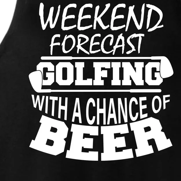 Weekend Forecast Golfing With A Side Of Beer Ladies Tri-Blend Wicking Tank