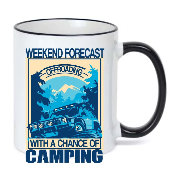 Weekend Forecast Offroading Chance Of Camping Black Color Changing Mug