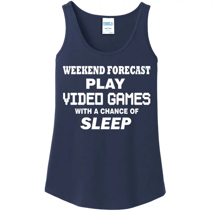 Weekend Forecast Play Video Games Ladies Essential Tank