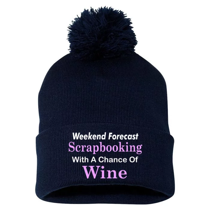 Weekend Forecast Scrapbooking Chance Of Wine Pom Pom 12in Knit Beanie