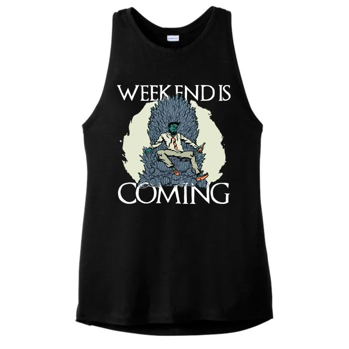 Weekend Is Coming Ladies Tri-Blend Wicking Tank