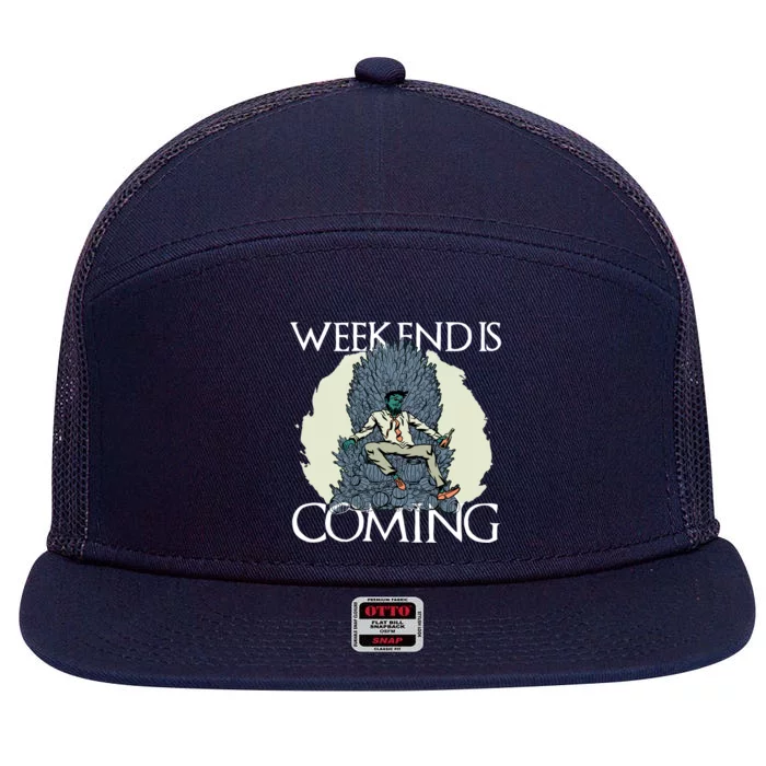 Weekend Is Coming 7 Panel Mesh Trucker Snapback Hat