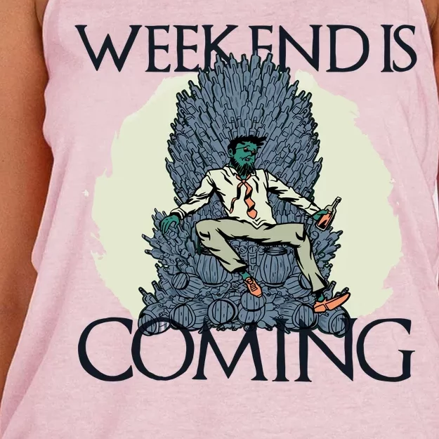 Weekend Is Coming Women's Knotted Racerback Tank