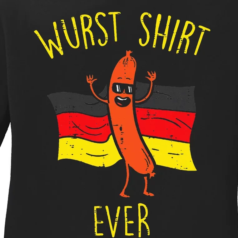 Wurst Ever Funny Sausage Oktoberfest Ladies Long Sleeve Shirt