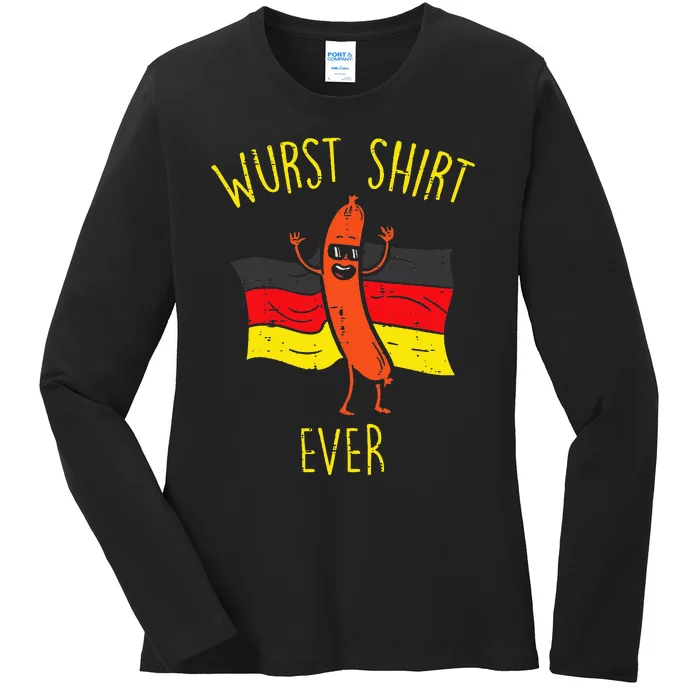 Wurst Ever Funny Sausage Oktoberfest Ladies Long Sleeve Shirt