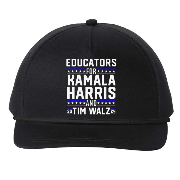 Women Educators For Kamala Harris Tim Walz 2024 For President Vp Gift Snapback Five-Panel Rope Hat