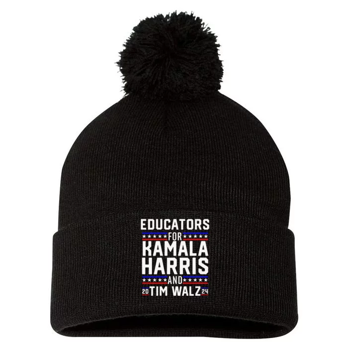 Women Educators For Kamala Harris Tim Walz 2024 For President Vp Gift Pom Pom 12in Knit Beanie