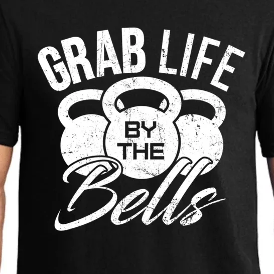 Workout Exercise Gym Grab Life By The Bells Funny Gift Pajama Set