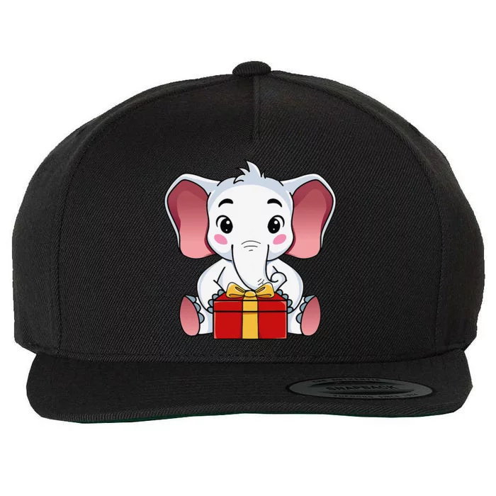 White Elephant Gift Exchange Wool Snapback Cap