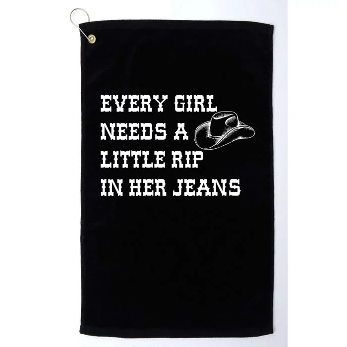 Womens Every Girl Needs A Little Rip In Her Jeans Platinum Collection Golf Towel