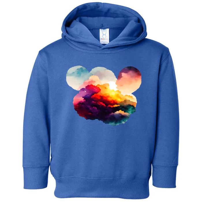 Watercolor Earth Globe Mickey Mouse Toddler Hoodie