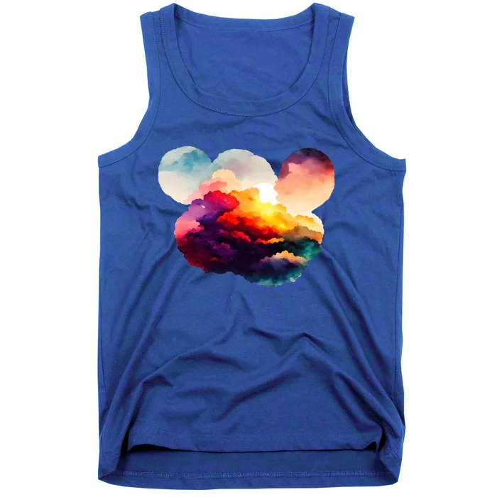 Watercolor Earth Globe Mickey Mouse Tank Top