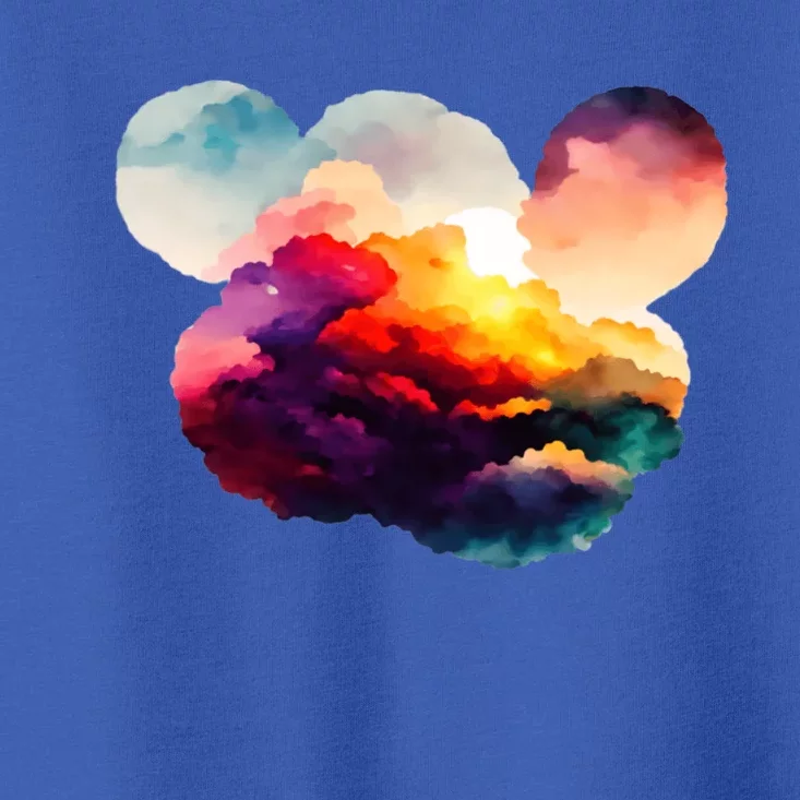 Watercolor Earth Globe Mickey Mouse Toddler T-Shirt