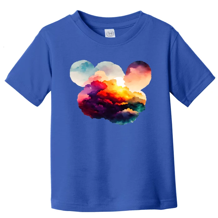 Watercolor Earth Globe Mickey Mouse Toddler T-Shirt