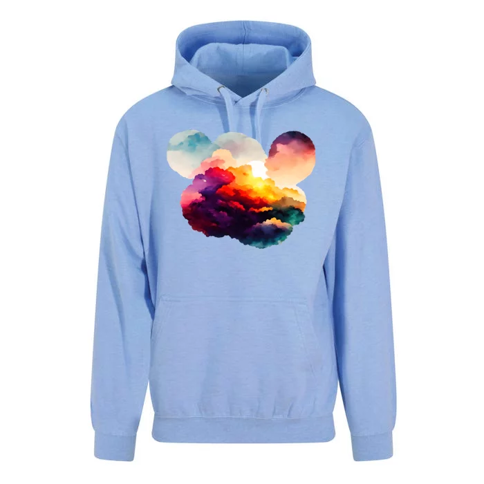 Watercolor Earth Globe Mickey Mouse Unisex Surf Hoodie