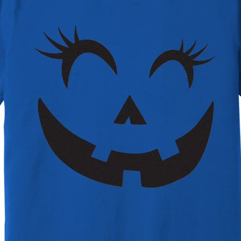 Winking Eye Halloween Lashes JackOLantern Pumpkin Face Premium T-Shirt