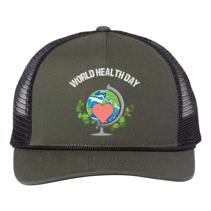 World Earth Health Day Cute Gift Retro Rope Trucker Hat Cap