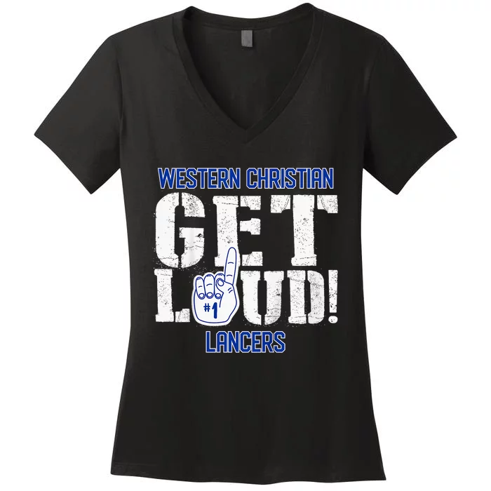 West End High School Get Loud Patriots Women's V-Neck T-Shirt