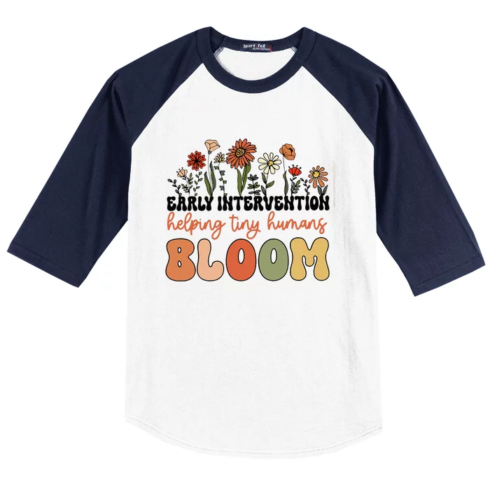 Wildflower Early Intervention Helping Tiny Human Bloom Baseball Sleeve Shirt