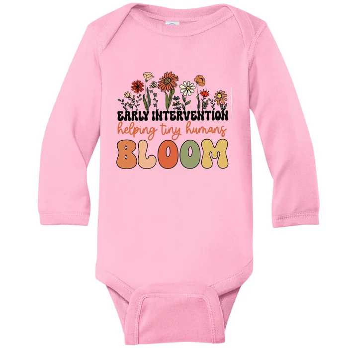 Wildflower Early Intervention Helping Tiny Human Bloom Baby Long Sleeve Bodysuit