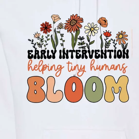 Wildflower Early Intervention Helping Tiny Human Bloom Premium Hoodie